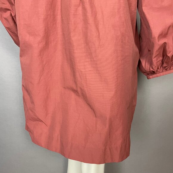 COS Dress Terracotta Brown Tunic Puff Sleeve Oversized Fit Women US Medium EU 42 - Picture 6 of 13